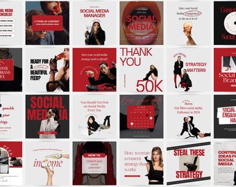 Instagram-Vorlage, Social-Media-Manager-Vorlagen, Coach-Vorlage, Ästhetische Social-Media-Strategien, Social-Media-Branding, Instagram-Vorlage (Canva)