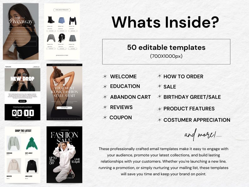 メールマーケティングテンプレート、ファッションテンプレート、衣料品テンプレート、メールマーケティング、ニュースレターテンプレート、メールテンプレート、ビジネステンプレート、dfy 画像 3
