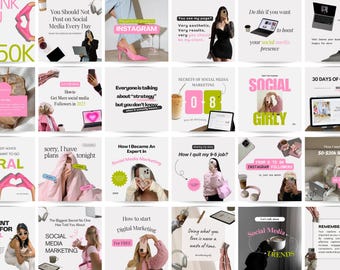 Instagram template canva, Social media manager template, Social media branding, Social media marketing, Canva template, Social media coach