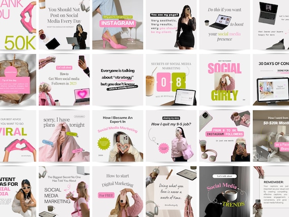 Instagram template canva, Social media manager template, Social media branding, Social media marketing, Canva template, Social media coach