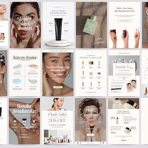 Skincare email template, Email templates, Email marketing templates, Skincare templates, Canva email templates, Esthetician template, Email image 1