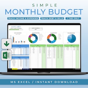Excel Budget Planner, semplice foglio di calcolo del budget, foglio di calcolo del budget Excel, modello di budget della busta paga, modello di budget delle spese