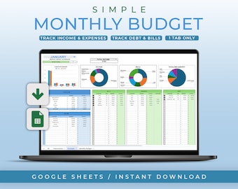 Simple Budget Planner: Google Sheets Budget Template (Digital Download)