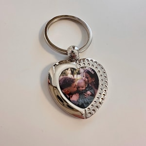 Custom Heart Keychain With Photo, Personalised Metal Keychain, Couple Gift, New Home Gift, Key Accessories, Key Ring, Add Logo