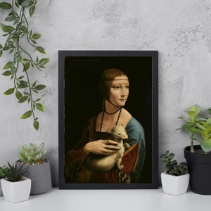 Leonardo Da Vinci print - Lady with an Ermine - Da Vinci poster | wall art | famous painting print | home decor | poster prints | A4/A3