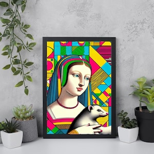 Leonardo Da Vinci print - Lady with an Ermine - Da Vinci poster | wall art | famous painting print | home decor | poster prints | A4/A3