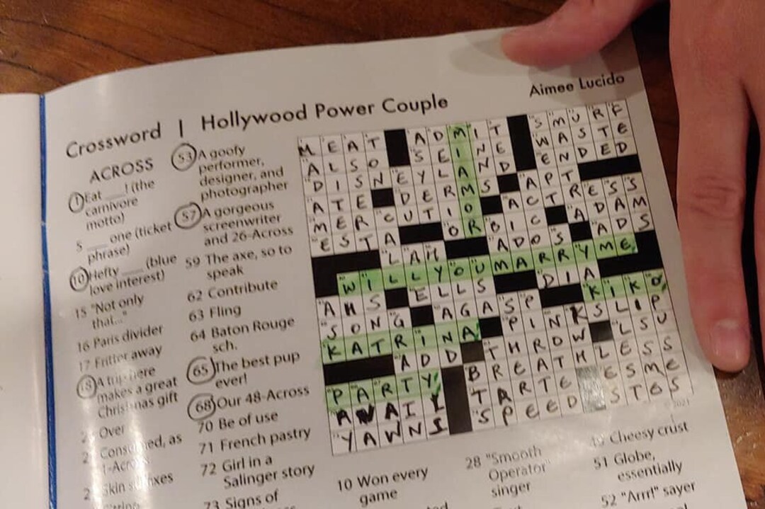 Custom Crossword Puzzle by New York Times Constructor for Birthday