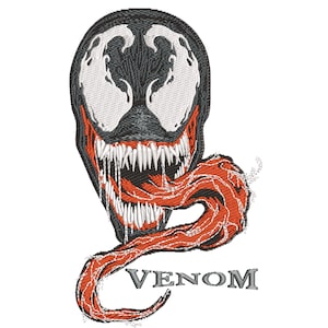 Diseño de bordado – Cara del monstruo Venom – Estilo terror