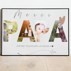 Personalized poster with photos - Father&#39;s Day poster - gift for dad - personalized frame for dad - personalized dad gift