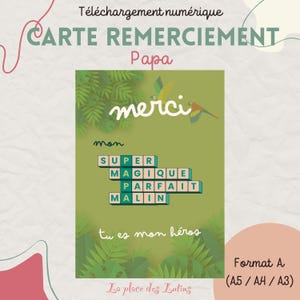 Printable Digital Card for Dad / Dad Gift, Dad Thank You Card / Happy Birthday Dad