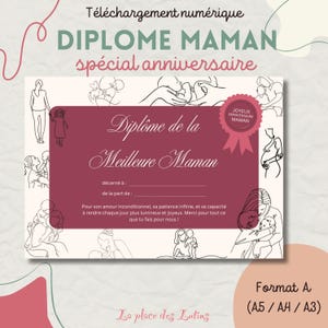 Best Mom Diploma - For Mom's Birthday | PRINTABLE | Mom's Birthday Gift - For Mom From Kids,