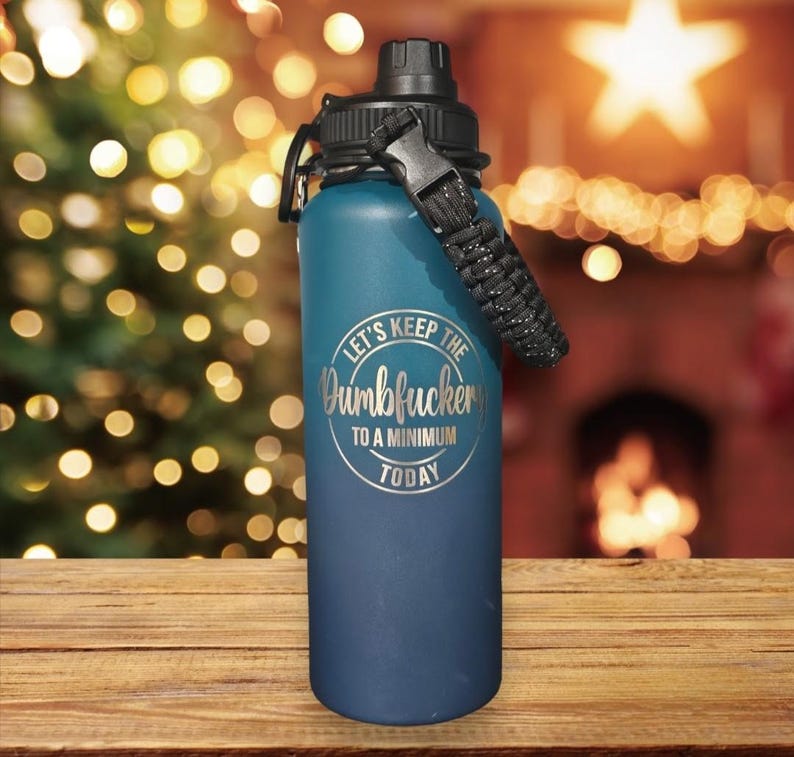 40oz Personalized Insulated Stainless Steel Water Bottle Teal/Navy Blue