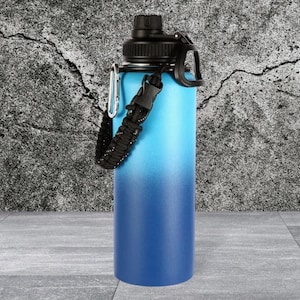 40oz Personalized Insulated Stainless Steel Water Bottle Cyan/Blue