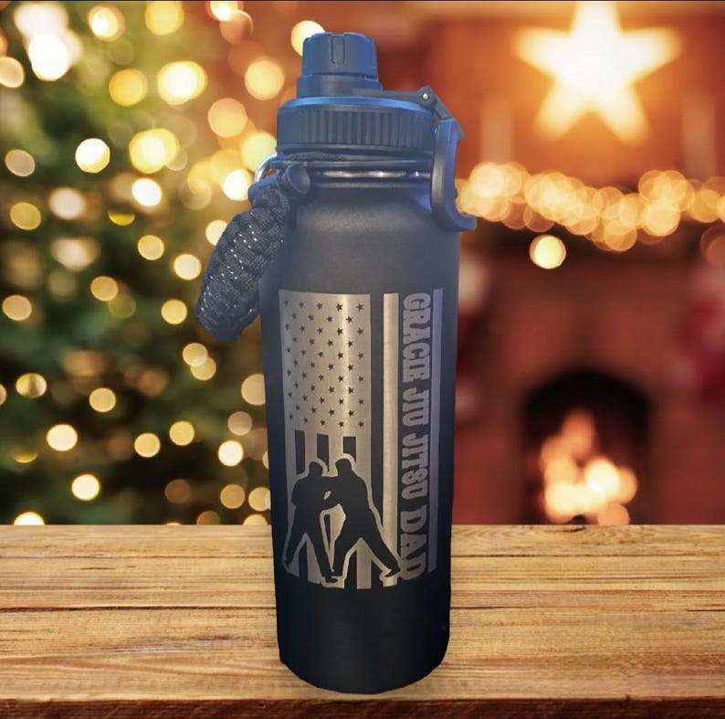 40oz Personalized Insulated Stainless Steel Water Bottle Black