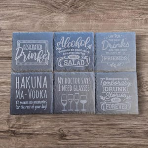4 Inch Personalized Slate Coaster