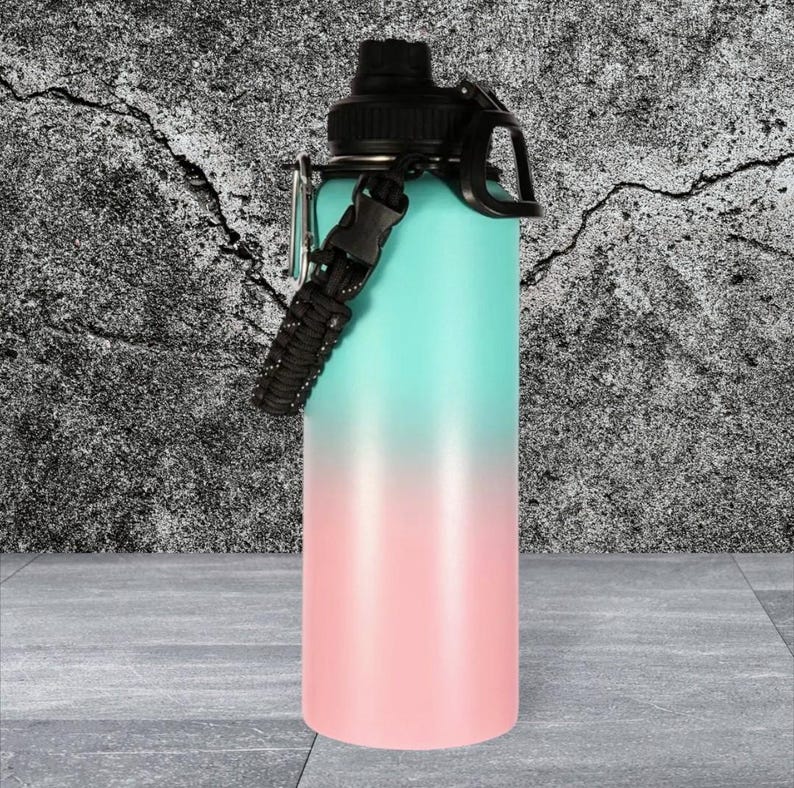 40oz Personalized Insulated Stainless Steel Water Bottle Turquoise/Pink
