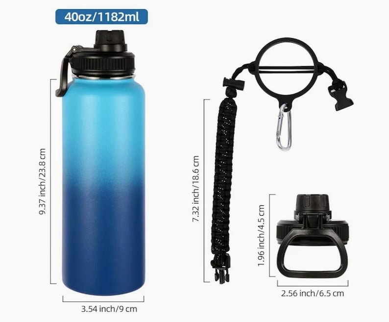 40oz Personalized Insulated Stainless Steel Water Bottle image 12