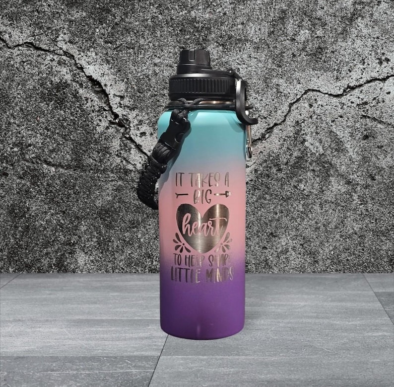 40oz Personalized Insulated Stainless Steel Water Bottle Turquoise/Pnk/Purple