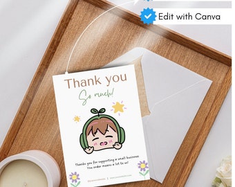 Thank You Cards, cute printable |  Thank You for Your Order Card |  Personalized Thank You Cards |  Thank You Notes |  Thank You Giving Card