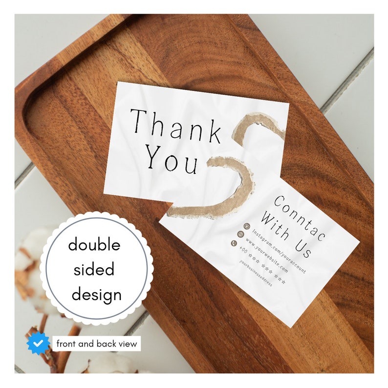 Printable thank you card, PDF Instant download, Calligraphy, Thank You Cards, DIY Cards zdjęcie 1