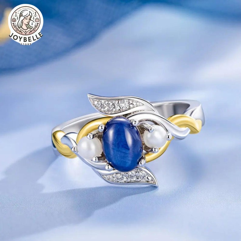Blue Star Sapphire Ring, Feyre Wedding Inspired, Gold-plated Silver ...