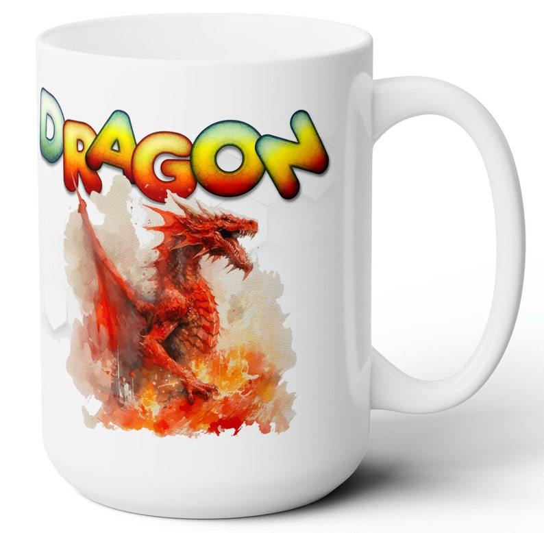 Personalized Dragon Coffee Mug – Custom Name Glitter Dragon Ceramic Cup, 11oz Or 15oz - View #3