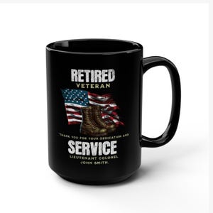 Personalized Veteran Coffee Mug: Retro Military Gift
