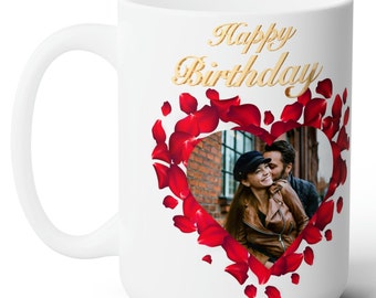 Personalisierte Tasse Kaffeetasse, alles Gute zum Geburtstag Keramiktasse, Rose Liebhaber Geschenk, Bday Geschenk, personalisierte alles Gute zum Geburtstag Geschenkidee, niedlich