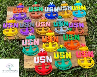 3D Printed US Navy Senior Chief Petty Officer Anchor - Custom Sizes and Colors, Includes Magnet or Wall Clip