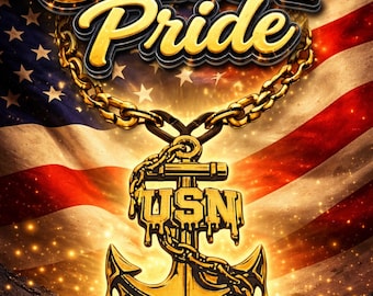 USN Tropfanker Medaillon Halskette - 3D gedruckte Häuptling Pride Kette