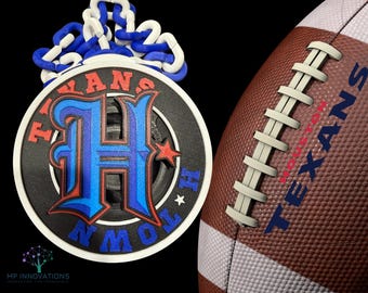 Houston Texans drehendes Medaillon Halskette - 3D gedrucktes NFL Fan Geschenk