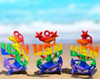 Custom 3D Printed CPO Pride Anchor - Available in Chief, Senior Chief, and Master Chief - Vibrant LGBTQ+ Colors