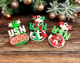 3D Gedruckter Navy Chief Holiday Anchor: Benutzerdefinierte Weihnachtsverzierung