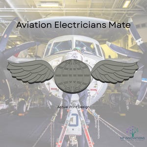 Custom 3D Printed Aviation Electrician’s Mate Wings – US Navy Rating Badge – Multiple Sizes