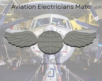 Benutzerdefinierte 3D gedruckte Luftfahrt Elektriker Mate Flügel - US Navy Bewertungsabzeichen - mehrere Größen