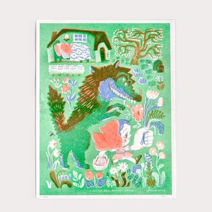 Little Red Riding Hood Risograph Print