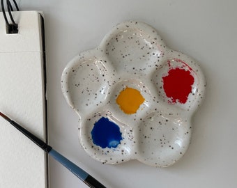Ceramic Paint Palette - Handmade Watercolor Palette - Unique Gift for Painters - Gift for Artists - Portable Watercolour Palette