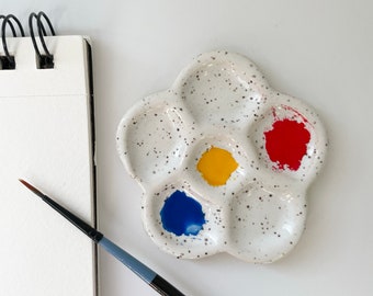 Ceramic Paint Palette - Handmade Watercolor Palette - Unique Gift for Painters - Gift for Artists - Portable Watercolour Palette