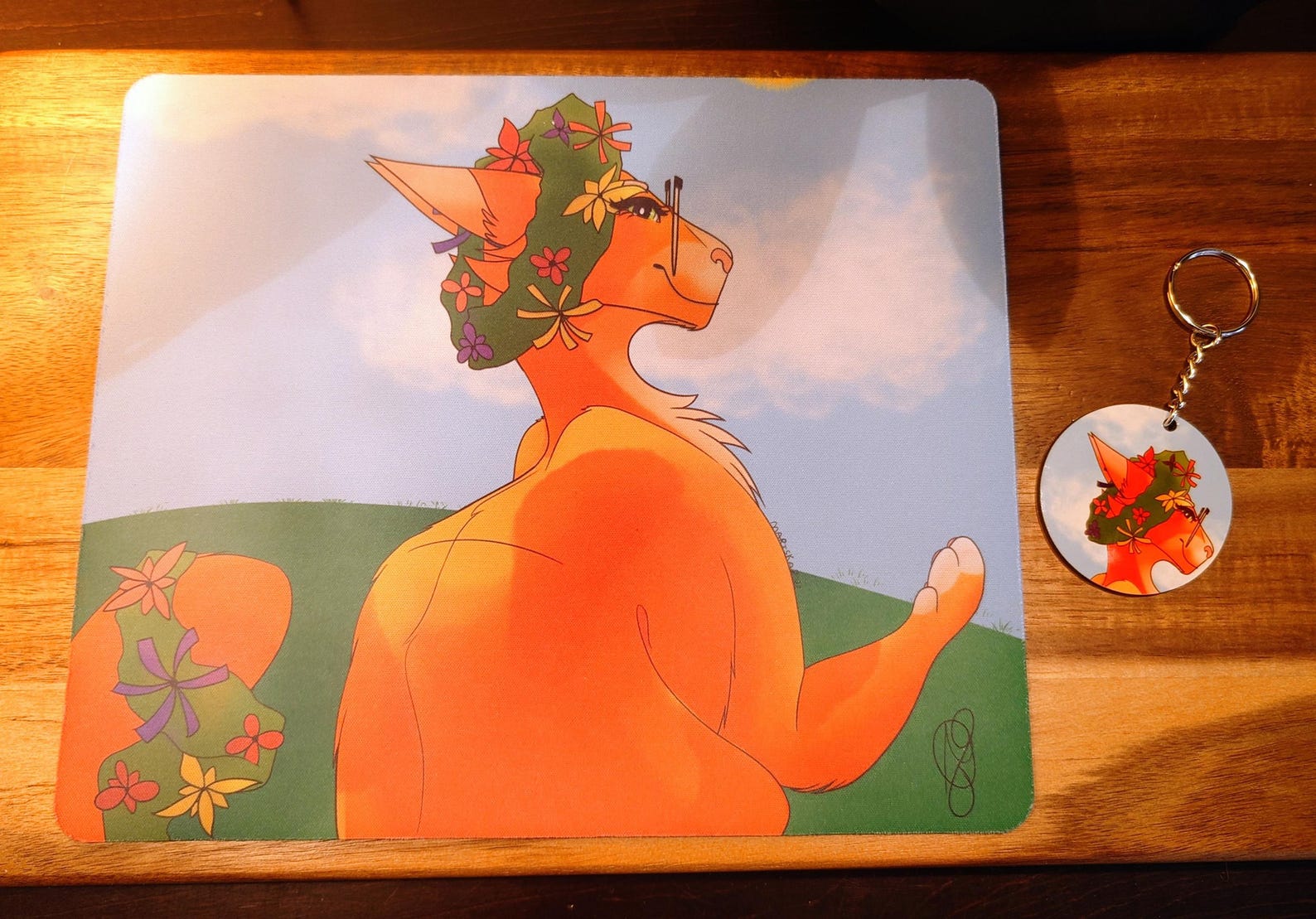Original Character Art Mousepad & Keychain Gift Set - Etsy