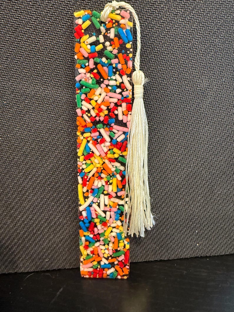 Springles Bookmark Rainbow Sprinkle Resin Bookmark With Tassle - Etsy
