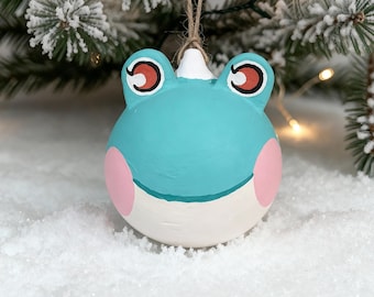 Frog Villagers - Custom Animal Crossing Ceramic Christmas Ornament – hand made to order villager bauble