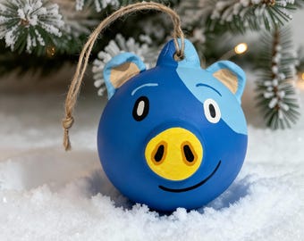 Pig Villagers - Custom Animal Crossing Ceramic Christmas Ornament – hand made to order villager bauble
