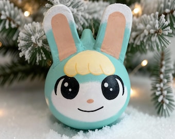 Rabbit Villagers - Custom Animal Crossing Ceramic Christmas Ornament – hand made to order villager bauble