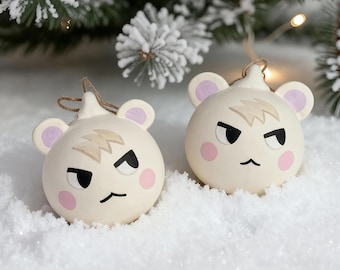 Squirrel Villagers - Custom Animal Crossing Ceramic Christmas Ornament – hand made to order villager bauble