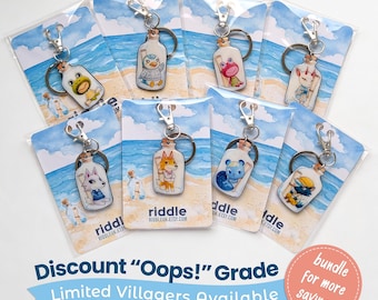 B-Grade Custom Animal Crossing Keychains - resin villager key chain/bag charm/key ring hand made - discounted villagers (limited selection)