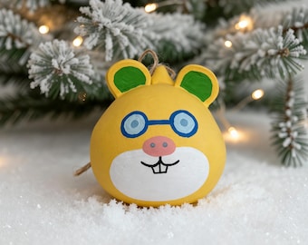 Hamster Villagers - Custom Animal Crossing Ceramic Christmas Ornament – hand made to order villager bauble