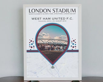 West Ham United Stadium Giclée Art Print: London Football Wall Decor