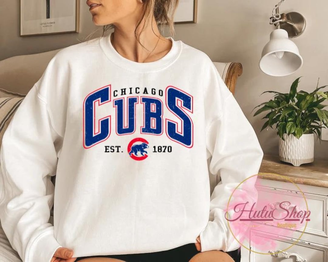 Vintage Chicago Cubs Sweatshirt Chicago Baseball Hoodie Etsy