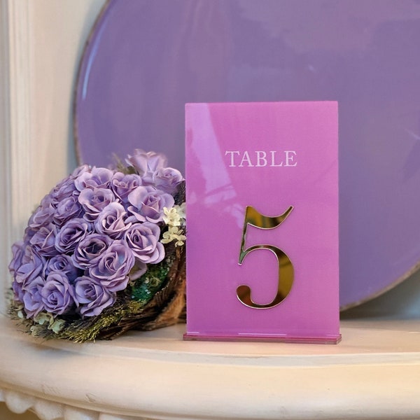 3d Wedding Table Numbers - pink purple fucsia