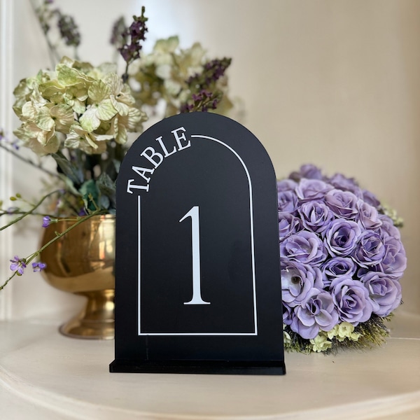 Acrylic table numbers - Black Matte - Classy wedding decor - Minimalist Wedding Table Numbers